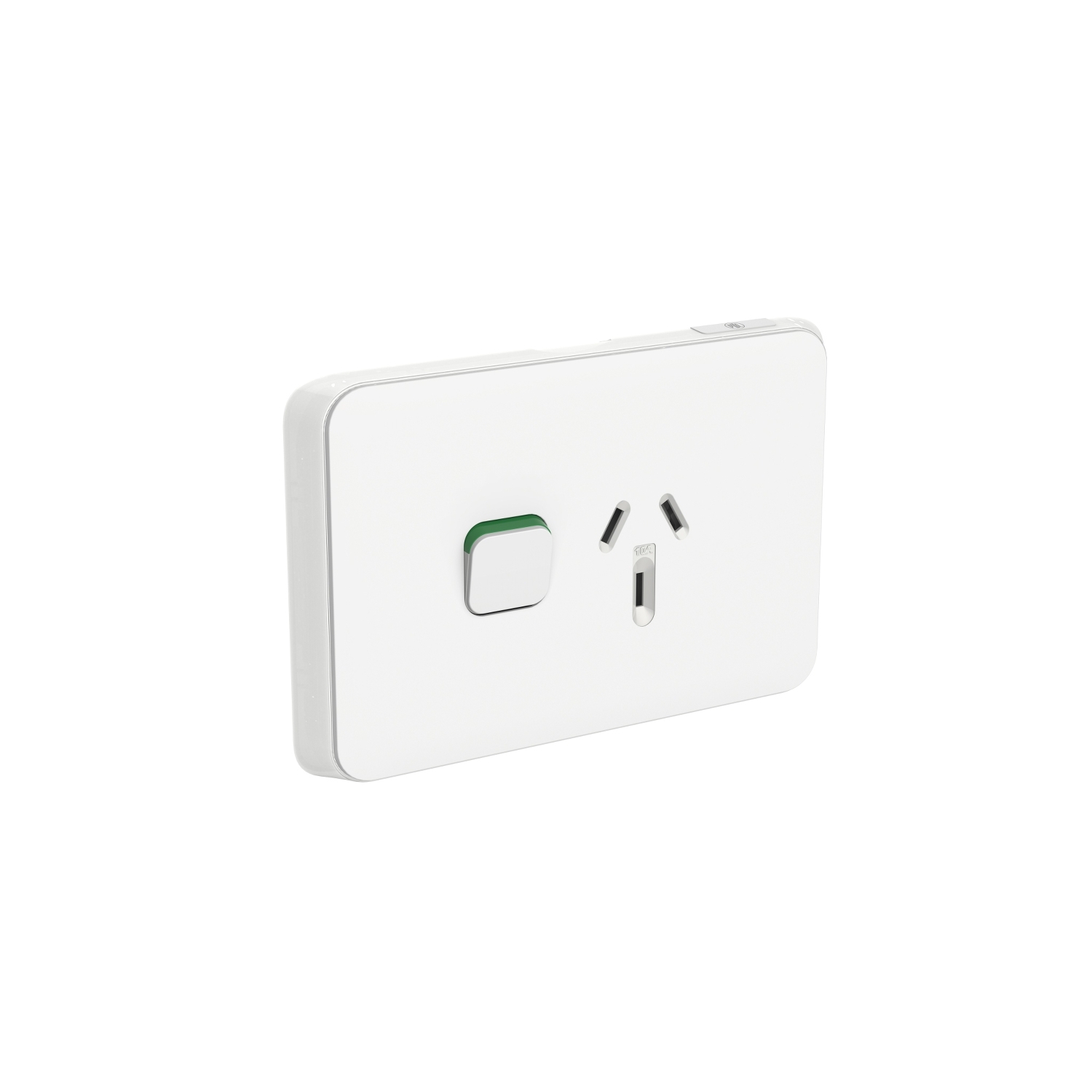 PDL Iconic, switched socket, switch & socket, horizontal, 10 A - Vivid White